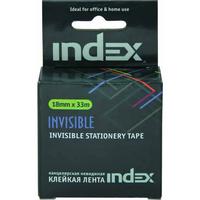 Index Клейкая лента канцелярская «Invisible», индивидуальный цветной короб с подвесом