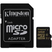 Kingston Micro SecureDigital 32Gb  SDHC UHS-1 class 10 (SDCA10/32GB) + SD адаптер