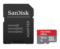 Sandisk microSDHC 16Gb Class10 Ultra UHS-I 320x (SDSDQUAN-016G-G4A) + адаптер