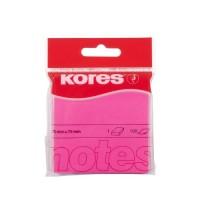 Kores Блок-кубик "Kores", 75x75 мм, неоновый розовый, 100 листов