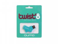 QUMO Флешка USB 8Gb  Twist USB2.0 голубой QM8GUD-TW-Turquoise