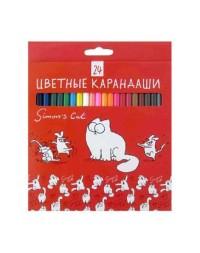 Hatber Карандаши цветные "Кот Саймона", 24 цвета