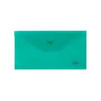 Hatber Папка-конверт пластиковая, на кнопке, зеленая 224x119 мм. Упаковка 5 штук (количество томов: 5)