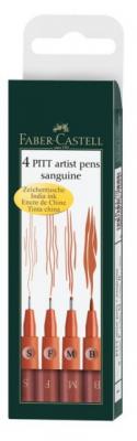 Faber-Castell Ручки капиллярные "Pitt Artist Pen", 4 штуки, кроваво-красный