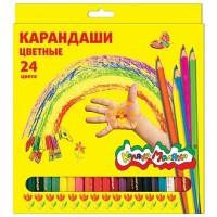 Каляка-Маляка Карандаши цветные шестигранные с заточкой (24 цвета)