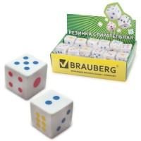 BRAUBERG Резинка стирательная "Game", в форме игральной кости, 24x24x24 мм, белая