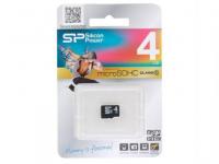 Silicon Power Карта памяти MicroSDHC 4GB Class10 без адаптера