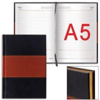 BRAUBERG Ежедневник недатированный "Simply", А5, 160 листов, цвет обложки черный, коричневый