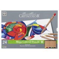 Cretacolor Набор цветных карандашей "Megacolor", 24 цвета (в металлической коробке)