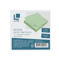 LITE Блок для записей "Lite", 76х76 мм, зеленый, 100 листов