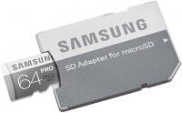 Samsung microSD PRO 64Gb + адаптер (серый)
