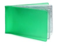 MILAND Визитница горизонтальная "Эконом", зеленая, 16 листов, 32 карты