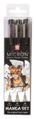 Sakura Набор капиллярных ручек "Pigma Micron Manga", 3 штуки, черный