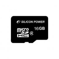 Silicon Power MicroSDHC + SD адаптер microSDHC, 16Гб, Class 4