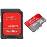 Sandisk microsdhc 16gb class 10 + адаптер (sdsdqua-016g-u46a)
