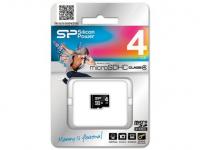 Silicon Power Карта памяти Micro SDHC 4Gb Class 4 SP004GBSTH004V10