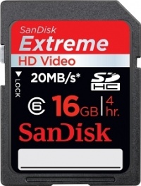 Sandisk SDHC Extreme HD Video 16 GB