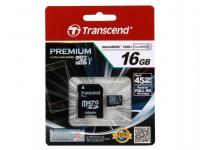 Transcend Карта памяти MicroSDHC 16GB Class10 (TS16GUSDU1)