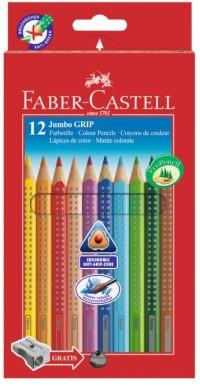 Faber-Castell Карандаши цветные "Jumbo Grip", 12 цветов, точилка