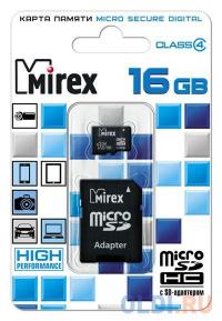 Mirex Флеш карта microSD 16GB microSDHC Class 4 (SD адаптер)