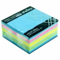 Index Бумага для заметок с липким слоем, 76x75 мм, голубая неоновая радуга, 400 листов