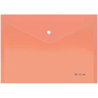 Berlingo Папка-конверт на кнопке "Starlight", А4, 180 мкм, прозрачная оранжевая