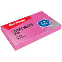 Berlingo Самоклеящийся блок "Ultra Sticky", 50x75 мм, 80 листов, розовый неон