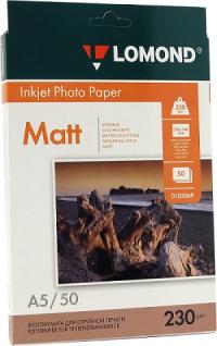 LOMOND Matt Photo Paper, А5, 230 г/м2, 50 листов