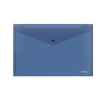ErichKrause Папка-конверт на кнопке "Glossy Classic", полупрозрачная, А4, синяя