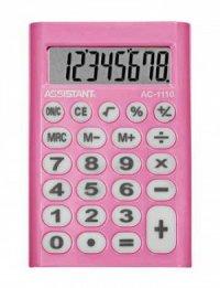 Assistant Калькулятор карманный, 8-разрядный, розовый, размер 93x62x10 мм