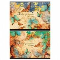 School Альбом для рисования "Бабочки на льне", 40 листов