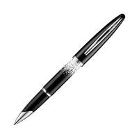 Waterman Роллер "Carene. Ombres & Lumieres CT", черно-белый корпус, посеребренные детали, черные чернила, F