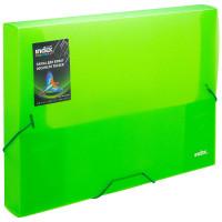 Index Папка на резинках "Colourplay Light", A4, 0,6 мм, корешок 40 мм, прозрачная, зеленая