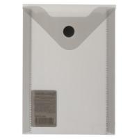 BRAUBERG Папка-конверт на кнопке, А6, прозрачная черная