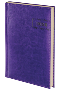 BRAUBERG Ежедневник датированный 2020 А5, &quot;Imperial&quot;, гладкая кожа, кремовый блок, фиолетовый, 138 х213 мм, 129785