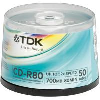 TDK Диск CD-R TDK, 700Mb, 52x, Cake Box, 50 штук