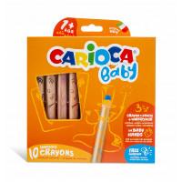Carioca Набор деревянных цветных карандашей 3 в 1 "Baby", 10 карандашей + точилка