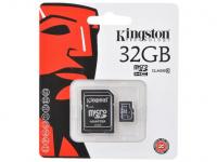 Карта памяти Micro SDHC 32Gb Class 10 Kingston SDC10/32GB + адаптер SD