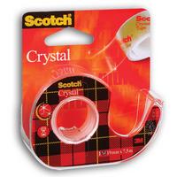 3M Лента клейкая "Scotch Cristal", на диспенсере, прозрачная, 19 мм х 7,5 м