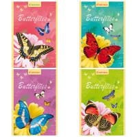 Проф-Пресс Блокнот "Яркие бабочки на цветах", А6, 32 листа, на скрепке