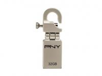 PNY Флешка USB 32Gb Micro Hook Attache P-FDI32G/APPHK-GE серебристый