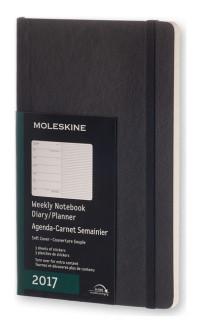 Moleskine Еженедельник "Classic WKNT Large Soft", черный, 144 страницы, 130х210 мм