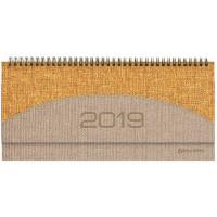 BRAUBERG Планинг настольный датированный на 2019 год "SimplyNew", 305x140 мм, 60 листов, цвет обложки оранжевый, бежевый