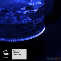 KITFORT Чайник электрический КТ-654-1 2200 Вт голубой 1.7 л пластик/стекло