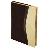 BRAUBERG Ежедневник недатированный "De Luxe", А5, 160 листов, цвет обложки коричневый, бежевый, цвет среза золотой