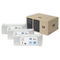 HP 83 3-pack 680-ml Light Cyan UV Cartridges