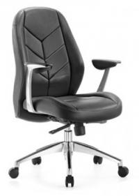 БЮРОКРАТ zen-low/black кресло руководителя, низкая спинка, черный, кожа, крестовина алюминий