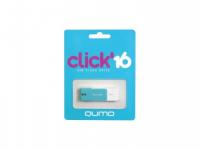 QUMO Флешка USB 16Gb  Click USB2.0 бело-голубой QM16GUD-CLK-Azure