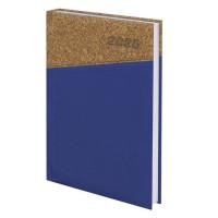 BRAUBERG Ежедневник датированный на 2020 год "Cork", А5, 168 листов, цвет обложки синий с коричневым