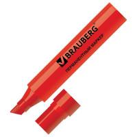 BRAUBERG Маркер перманентный "Brauberg. Jumbo", широкая линия письма, скошенный 3-10 мм, красный